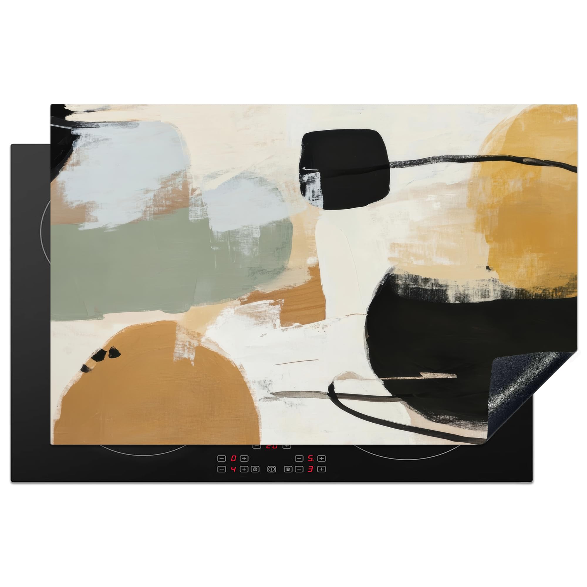 KitchenYeah© Induction Hob Protector Mat 20.8"x32.1" / 81.6x52.7 cm Cooker Top Protectors Cover Ceramic Covers Electric Hobs Vinyl Paint - Abstract - Colours — image 1