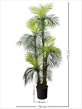 Areka Artificial Tree 4 Trunks 4 Heads 170cm Fiber, Potted