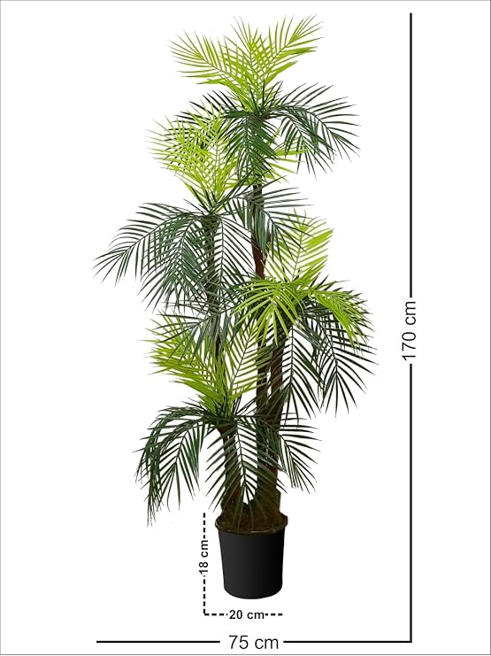 Areka Artificial Tree 4 Trunks 4 Heads 170cm Fiber, Potted