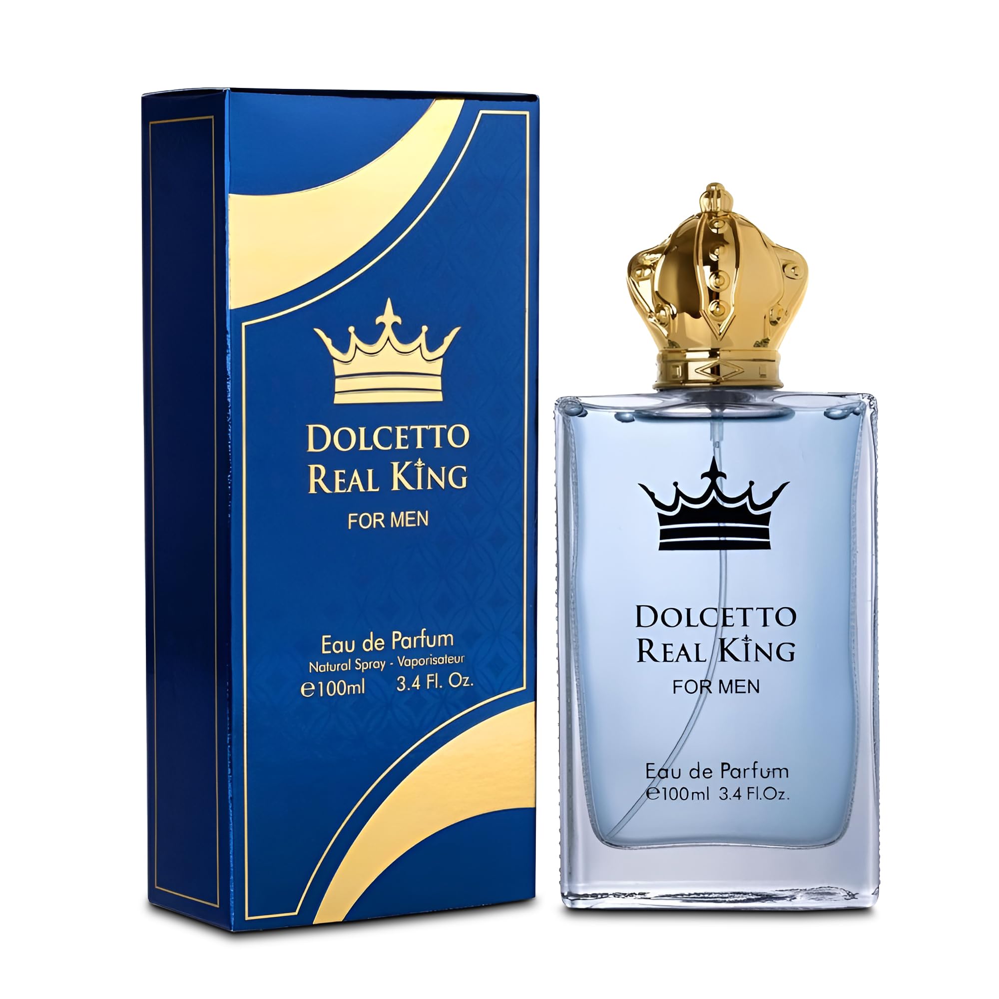 Dolcetto Real King Sensual Woody Fragrance for Men Long Lasting Cologne Aromatic Scent Eau de Parfum Natural Spray