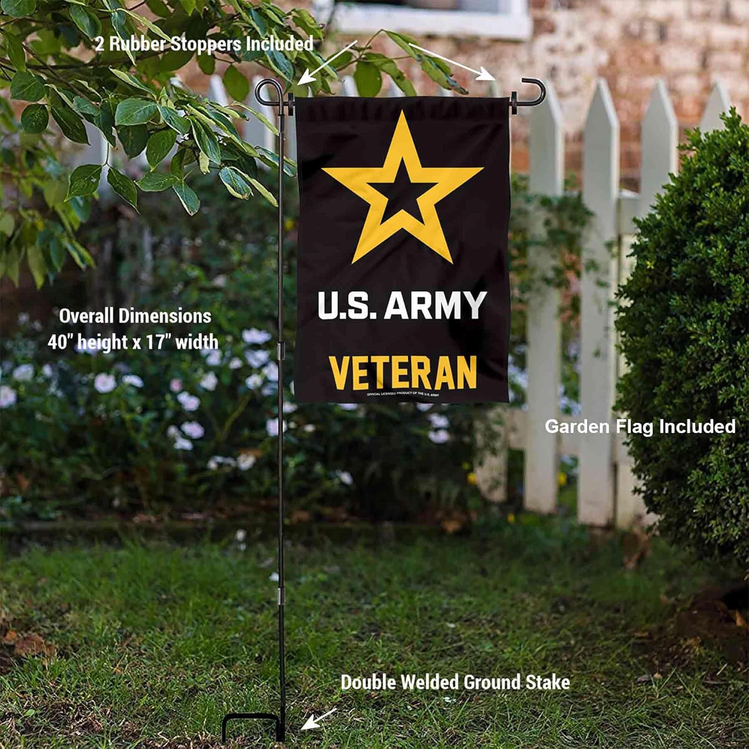 Army Veteran Garden Flag with Stand Holder - Image 3