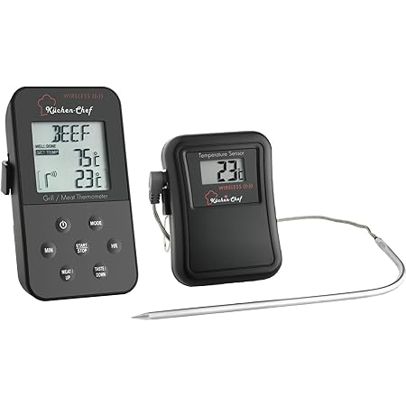 TFA Dostmann Küchen-Chef Funk-Grill-Bratthermometer, 14.1504, für ideal gebratenes Fleisch