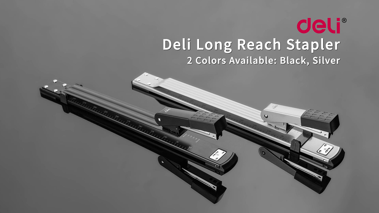 LI-GELISI Long Reach Stapler – Heavy Duty Stapler For Books & Newspapers, Adjustable Up To 14", 20 Sheet Capacity