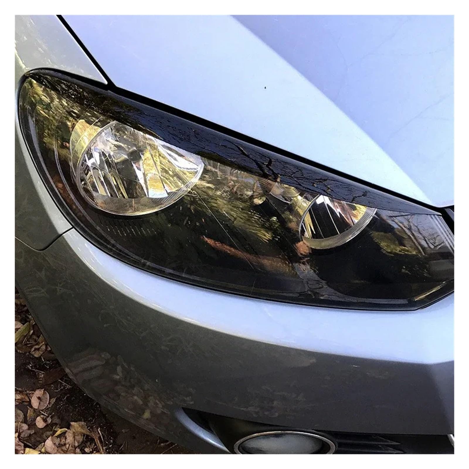 2 piezas de cubierta de párpados de faros delanteros, moldura de cejas for VW Golf 6 MK6 2008-2012, lámpara de faro delantero, accesorios for coche Cejas de faros