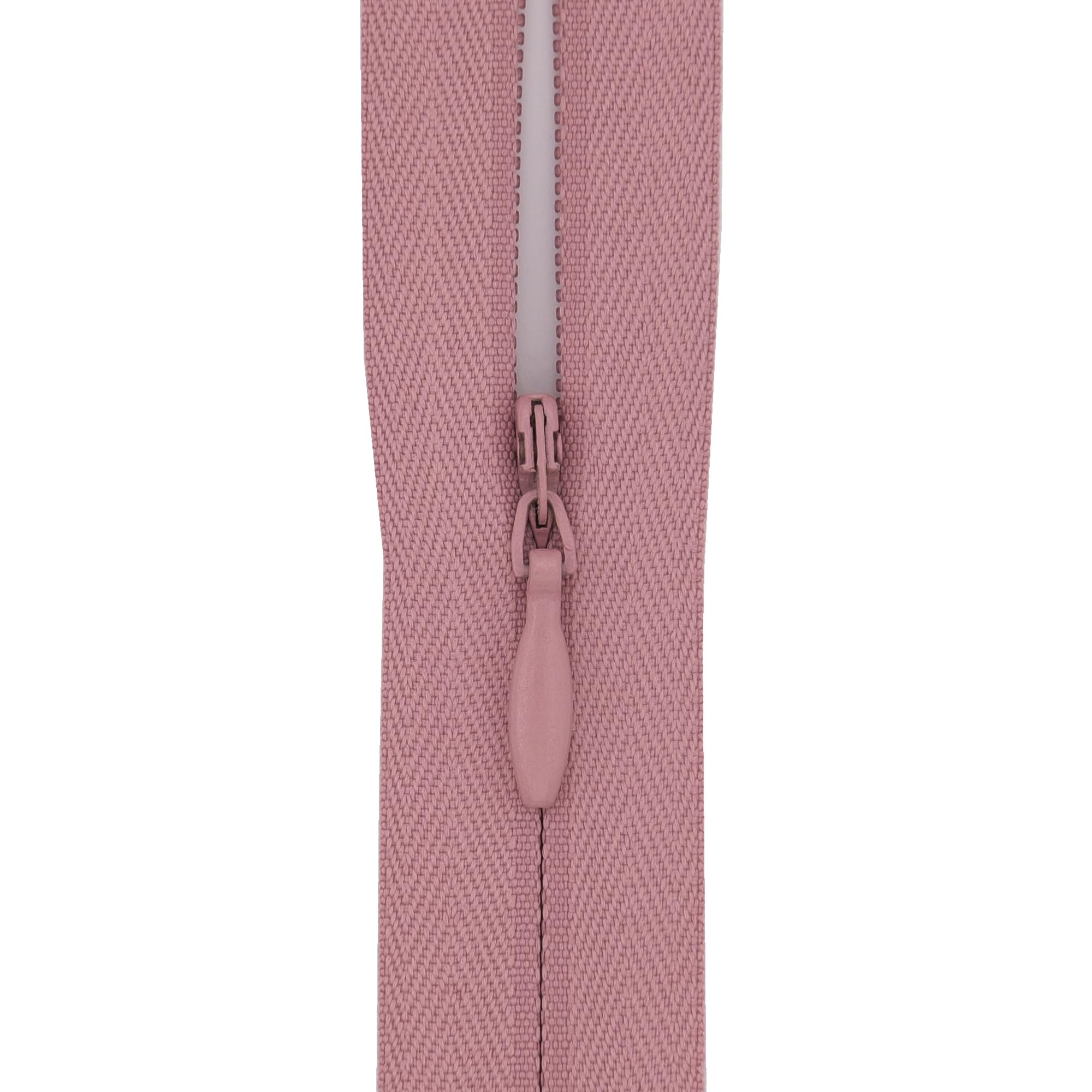 Y-Connection Muted Mauve Pink #3 Woven Tape Invisible Zip (Close End), 18 Inch (45Cm) For Skirts, Dress Side-Seams & Small Lumbar Cushions - Professional Nylon Coil Zips For Sewing & Dressmaking-1 Zip (Muted Mauve Pink)