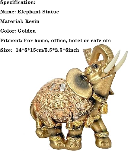 Miniatura 6 de Lucky Wealth - Estatua de elefante de Feng Shui, decoración del hogar para sala de estar, figuras de elefante, coleccionables, decoración de regalo