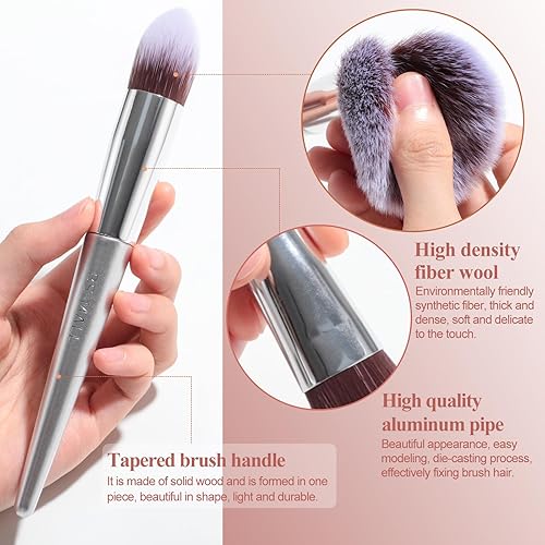 Vista 4 de BS-MALL Juego de brochas de maquillaje, 18 piezas, base sintética de alta calidad, correctores de polvo, sombras de ojos, brochas de maquillaje