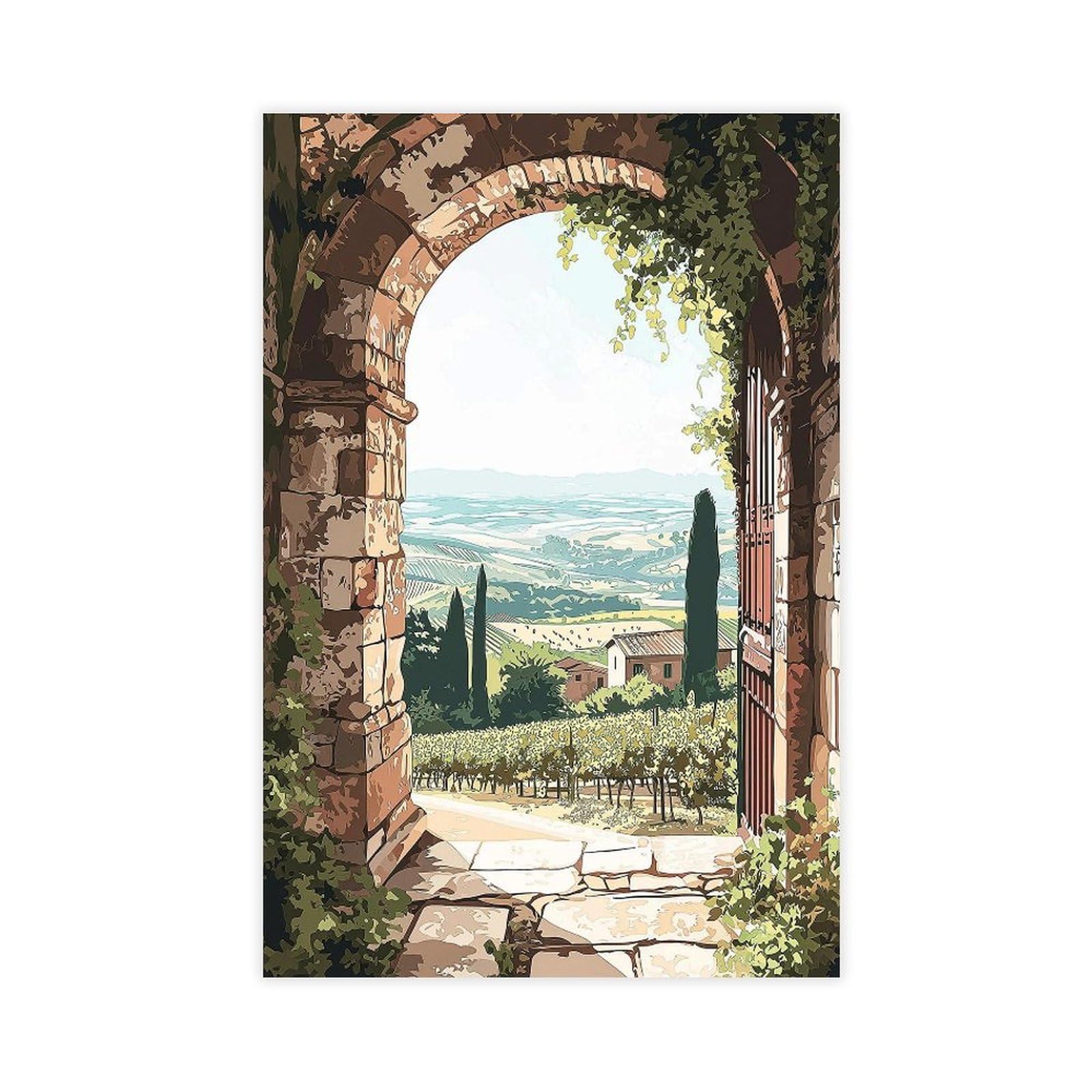 Bareronor Tuscany Arch Canvas Poster Bedroom Decor Landscape Office Room Decor Gift 24" L X 36" W