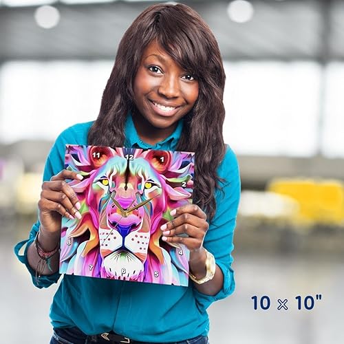 Miniatura 5 de 3dRose Wall Clock Silent - 10 inch - an Unreal Dreamlike Lion Fantasy Art - Acrylic Art - Geometric Abstract