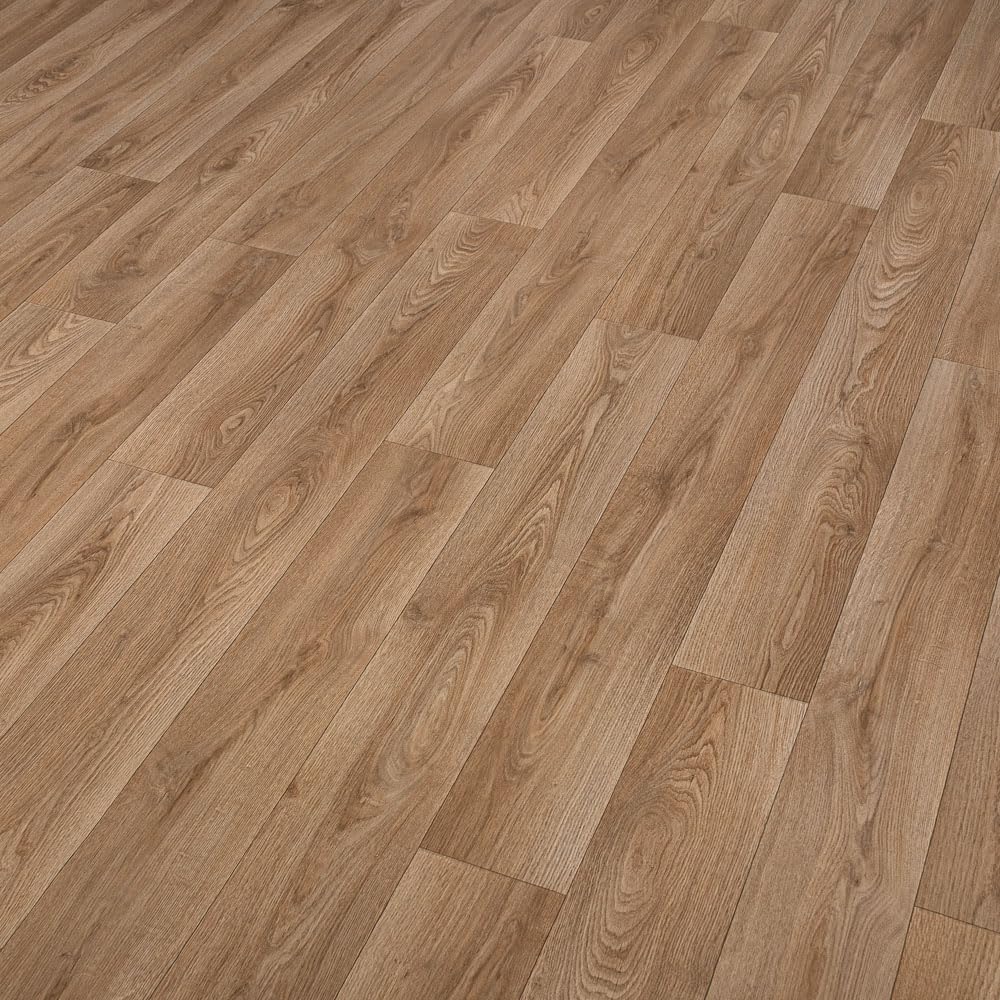 Driftwood Brown Plank Effect Callisto Vinyl Flooring 2mm Thick Lino Roll Bathroom Kitchen (3m Wide x 4m Long) โ image 1