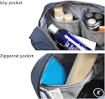 Sac de toilette de voyage 8L, Grand cube d'emballage avec étanche TPU Compartiment humide/séché
