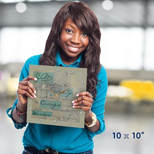 Miniatura 6 de 3dRose dpp_50568_1 Serenity Prayer - Reloj de pared espiritual inspirador, 10 x 10 pulgadas