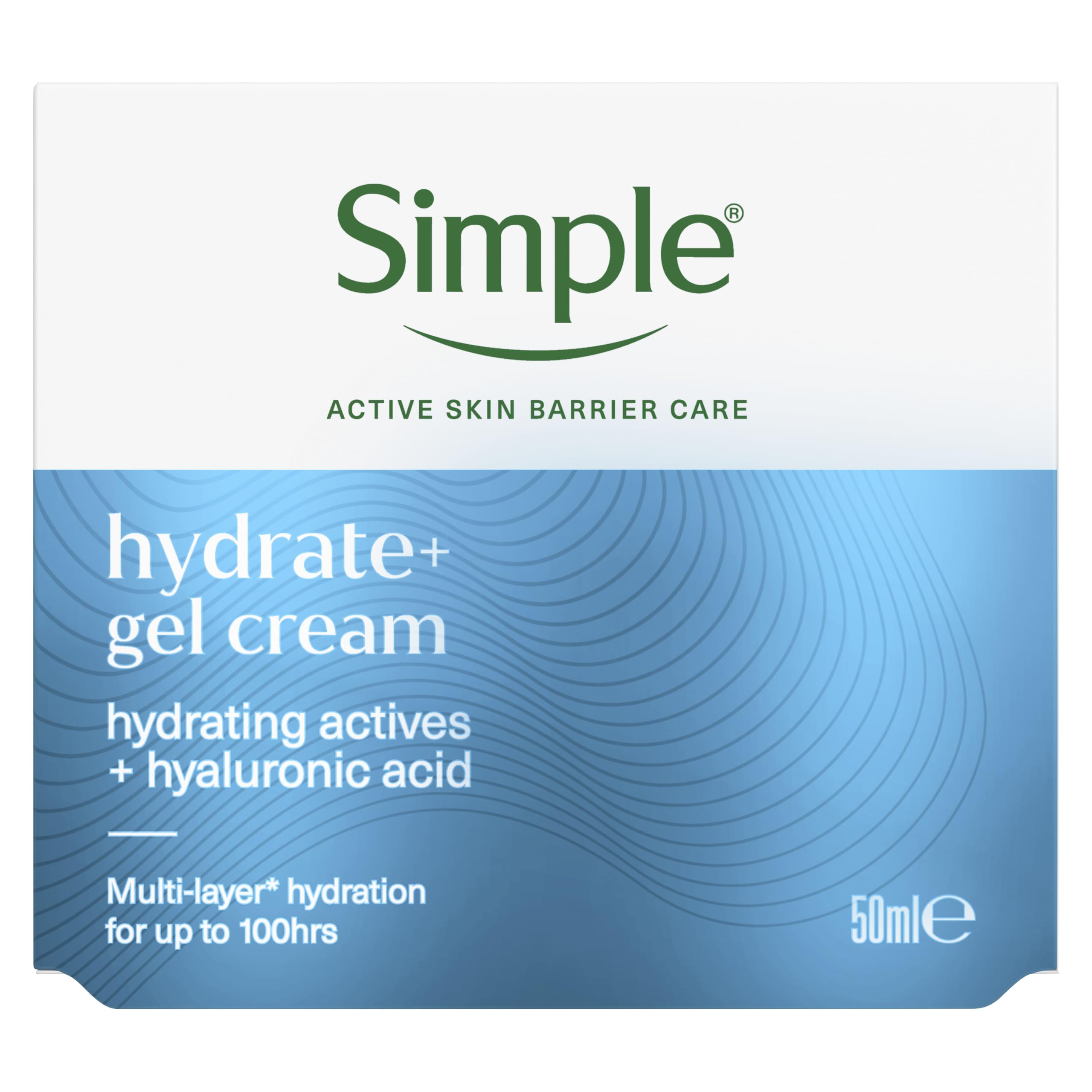 Simple Hydrate+ Hydrating Gel Cream Moisturiser, 50ml | For daily hydration, lightweight moisture that leaves skin feeling refreshed.