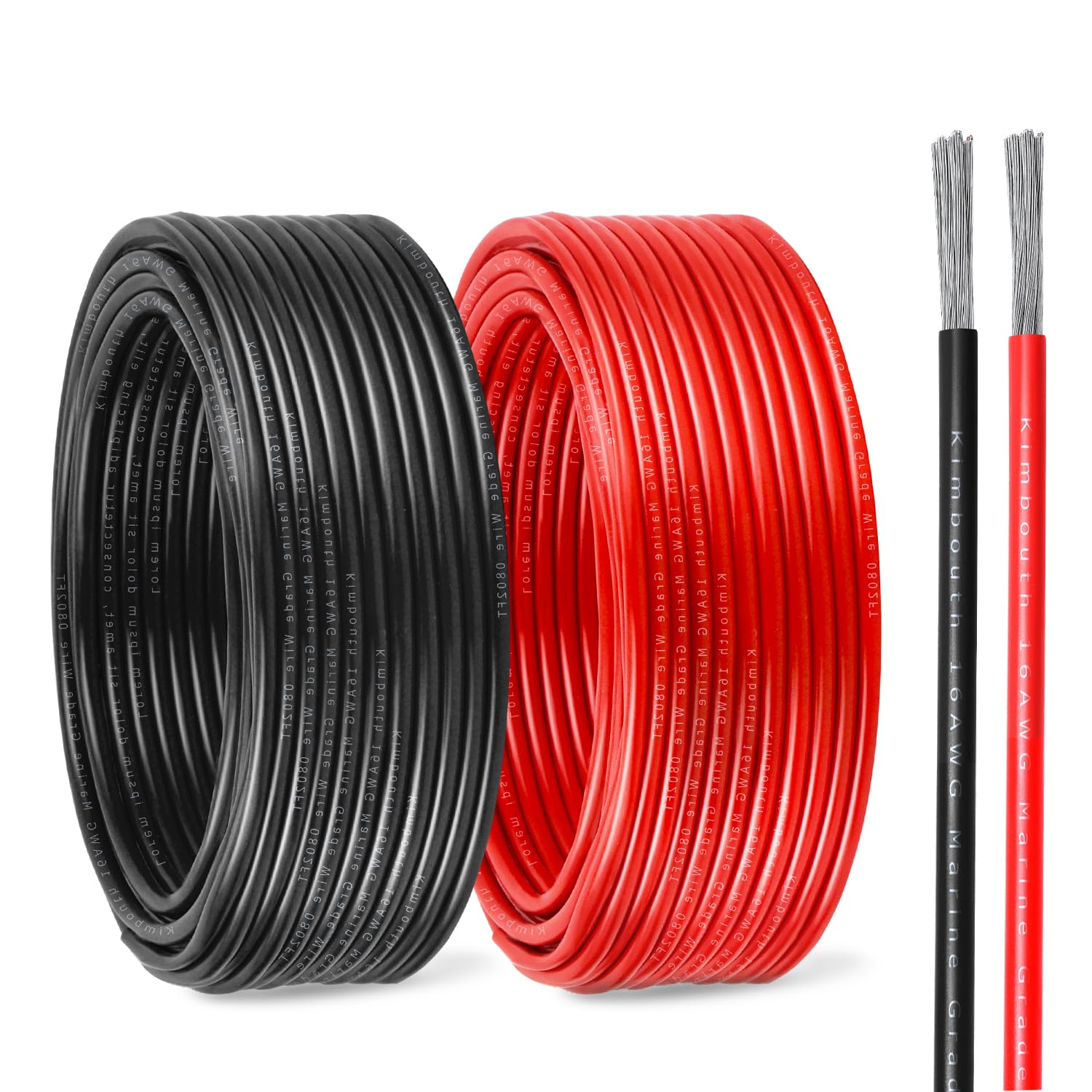 16 Gauge Marine Wire Tinned Copper Boat Cable, Standard USA OFC Oxygen Free Copper Wire for Automotive Boat Speakers Solar Outdoors (16 Gauge 20FT Red