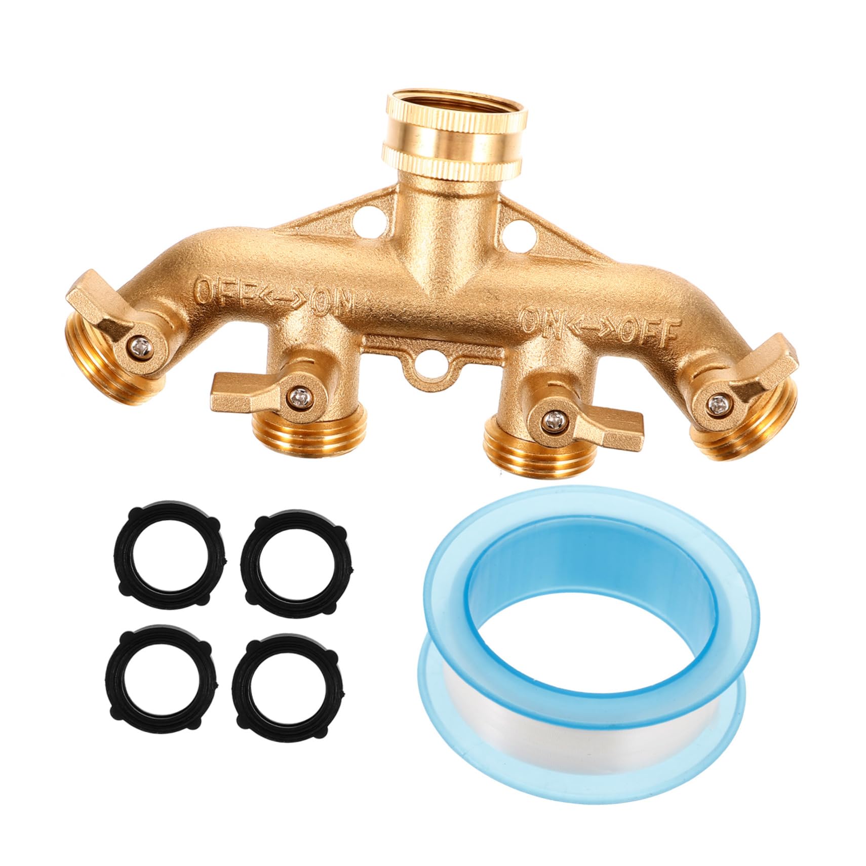 Uonlytech Divisor de Manguera de Ajustable 4 Vías Conector Rápido Ajustable Accesorios de Rápida para Manguera de Agua Compatible y Lavado de Autos 1 Juego
