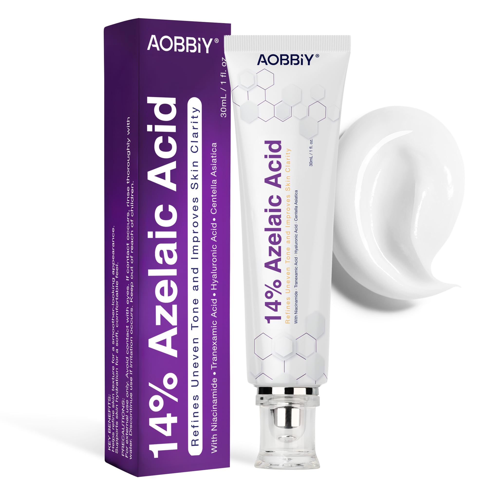 AOBBIY Azelaic Acid Cream for Face, Facial Moisturizer for Smoother-Looking Skin, 1 oz