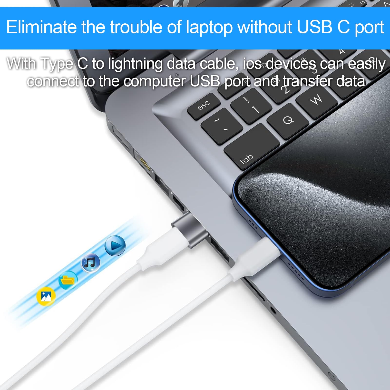 Adapter USB na USB C, 10 sztuk, adapter USB C żeński na USB męski, adapter USB na USBC, adapter kabla USB na USB C, adapter USB do iPhone'a 15/14/13, iPada Pro, AirPods, szary