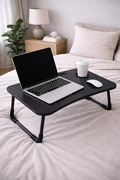 Bed Seat Top Laptop Tablet Stand Folding Black-footed Work Breakfast Table