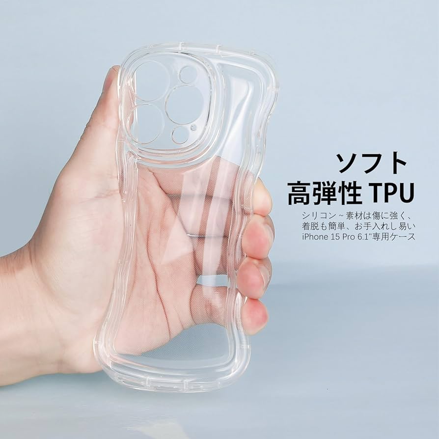 Amazon.co.jp: GUAGUA iPhone 15 Pro ケース クリア ウェーブ い