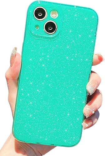Funda compatible con iPhone 13 Mini de 5.4 pulgadas, bonito color neón brillante, con purpurina, delgada, delgada, a prueba de golpes, funda de