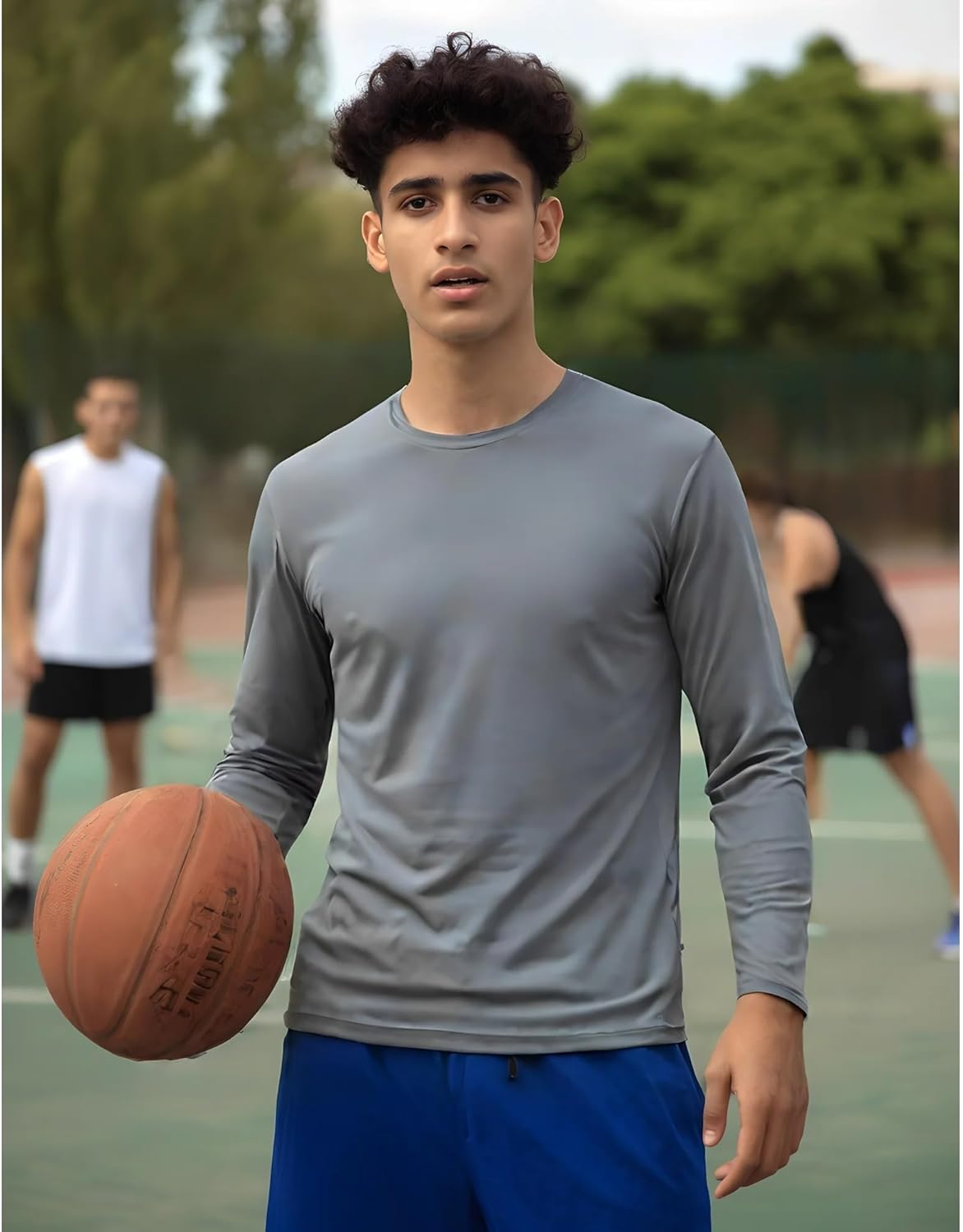 5 Pack 100% Polyester Long Sleeve Shirts for Men - Quick Dry Moisture Wicking - Image 3