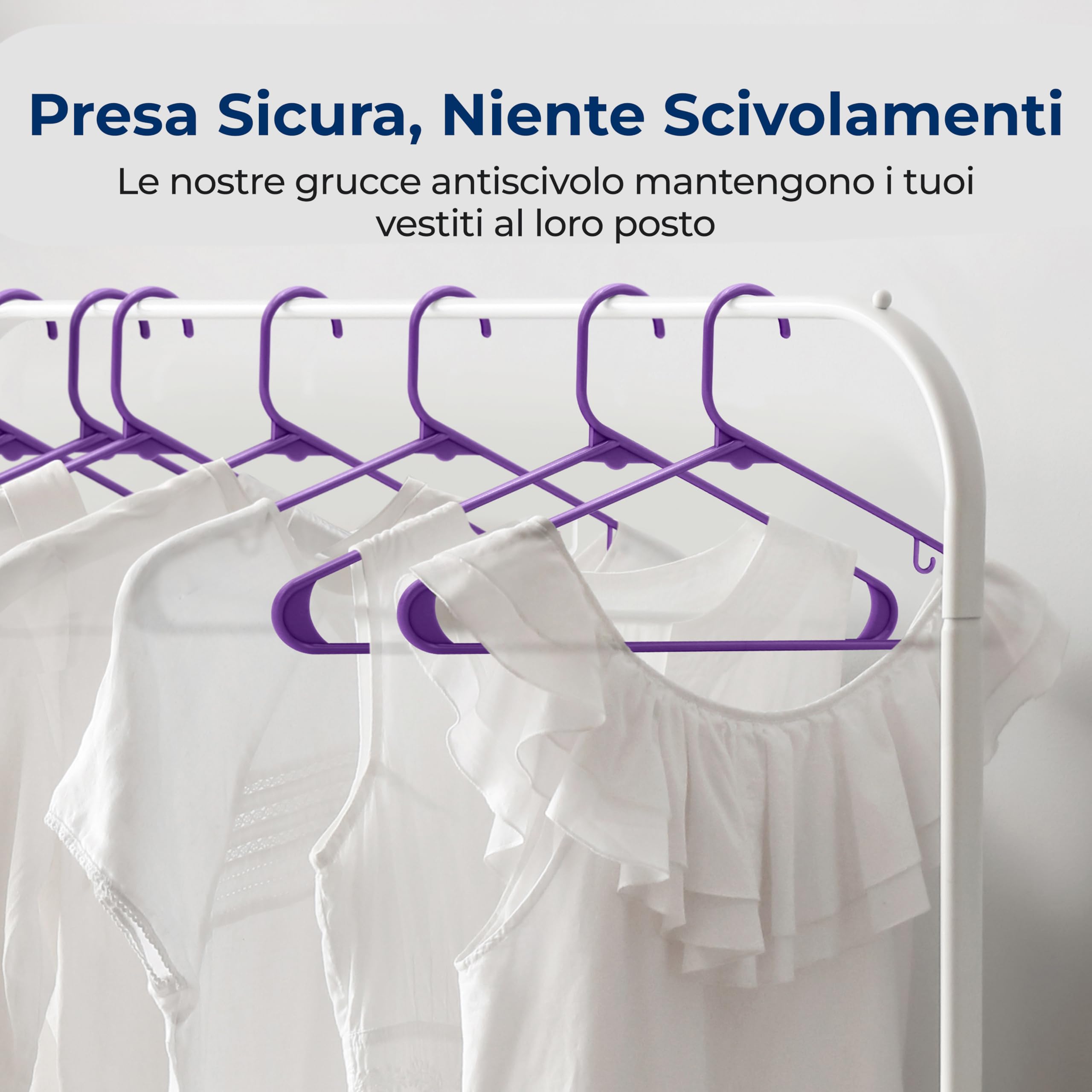 Set 10pz Grucce Appendiabiti a Sospensione Connettori in Plastica