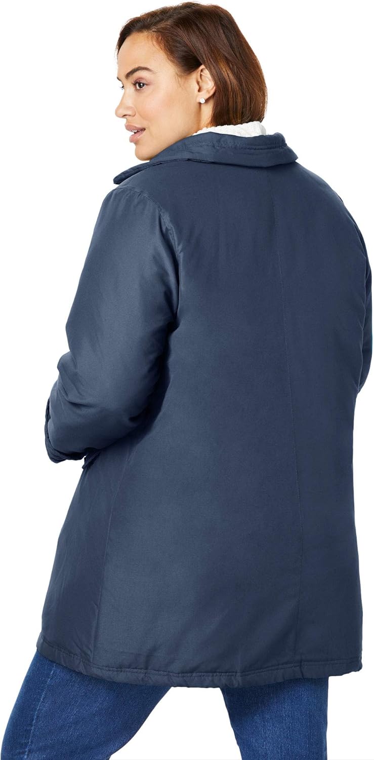 Woman Within Plus Size Faux Fur Down Parka Coat - Image 7