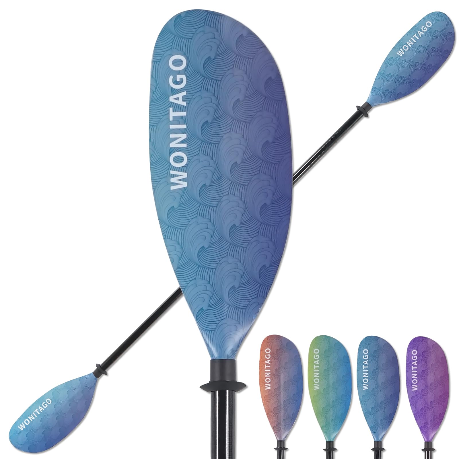 Kayak Paddles Fiberglass Paddle with Nylon Blades, Floating Adjustable Kayaking Oars, 3 Piece, 230-250 cm/90-98 inches, 210-230 cm/82-90 inches
