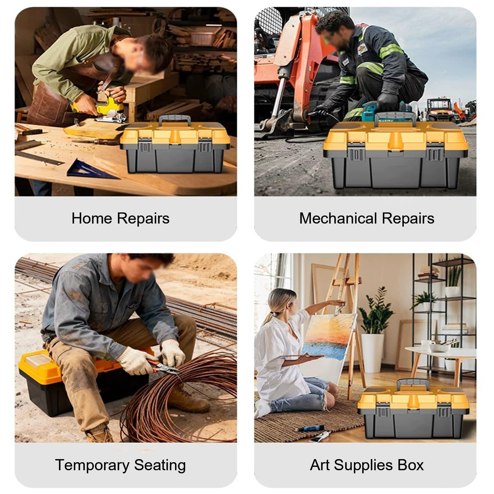 Caisse à Outil avec Plateau, renforcé Boite Rangement Outils