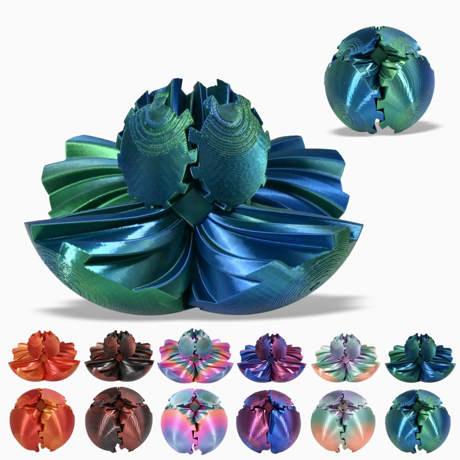 KyooteLfv Gear Ball, 3D Printed Gear Ball, Gear Sphere Fidget Toy Stress Relief Toy for ADHD, Anxiety Relaxing Toy for Adults at Work/Study/Travel (