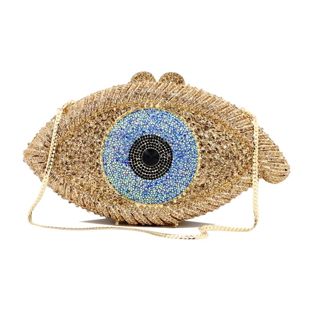 Diamond Purse Designer Evil Eye Bags Bridal Wedding Evening Bag For Women Black Rhinestone Prom Crystal Clutch