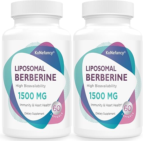 Suplemento de berberina liposomal de 1500 mg - Cápsulas de berberina HCL de alta biodisponibilidad para mujeres y hombres, activador AMPK para la