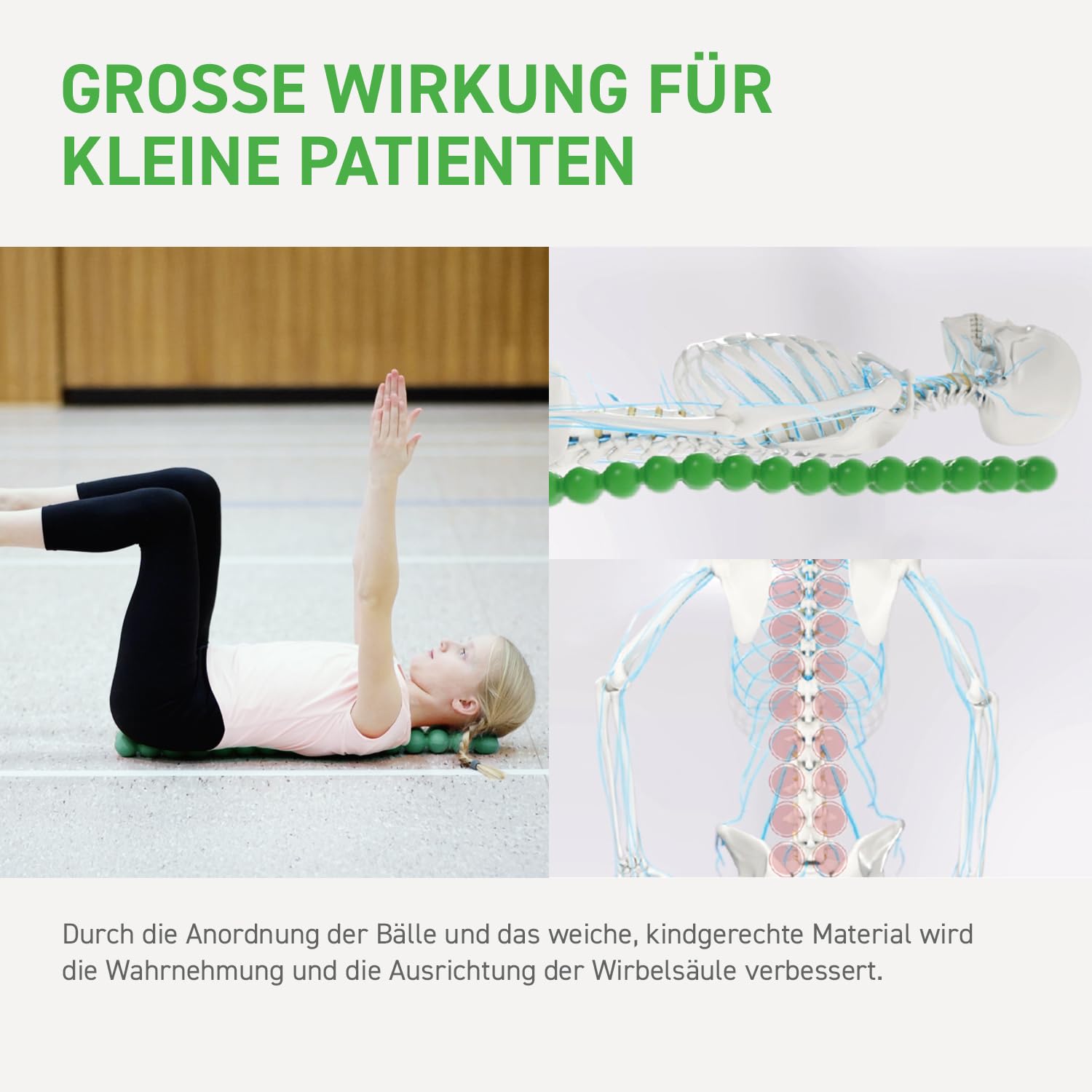 SISSEL® SPINEFITTER® Junior Ocean | Rückendehner für Kinder & Jugendliche | Rückenretter für Haltung | Wirbelsäulenstrecker | Rückenstrecker Gerät für Reha & Therapie | Rückentrainer | 16 Kugelpaare
