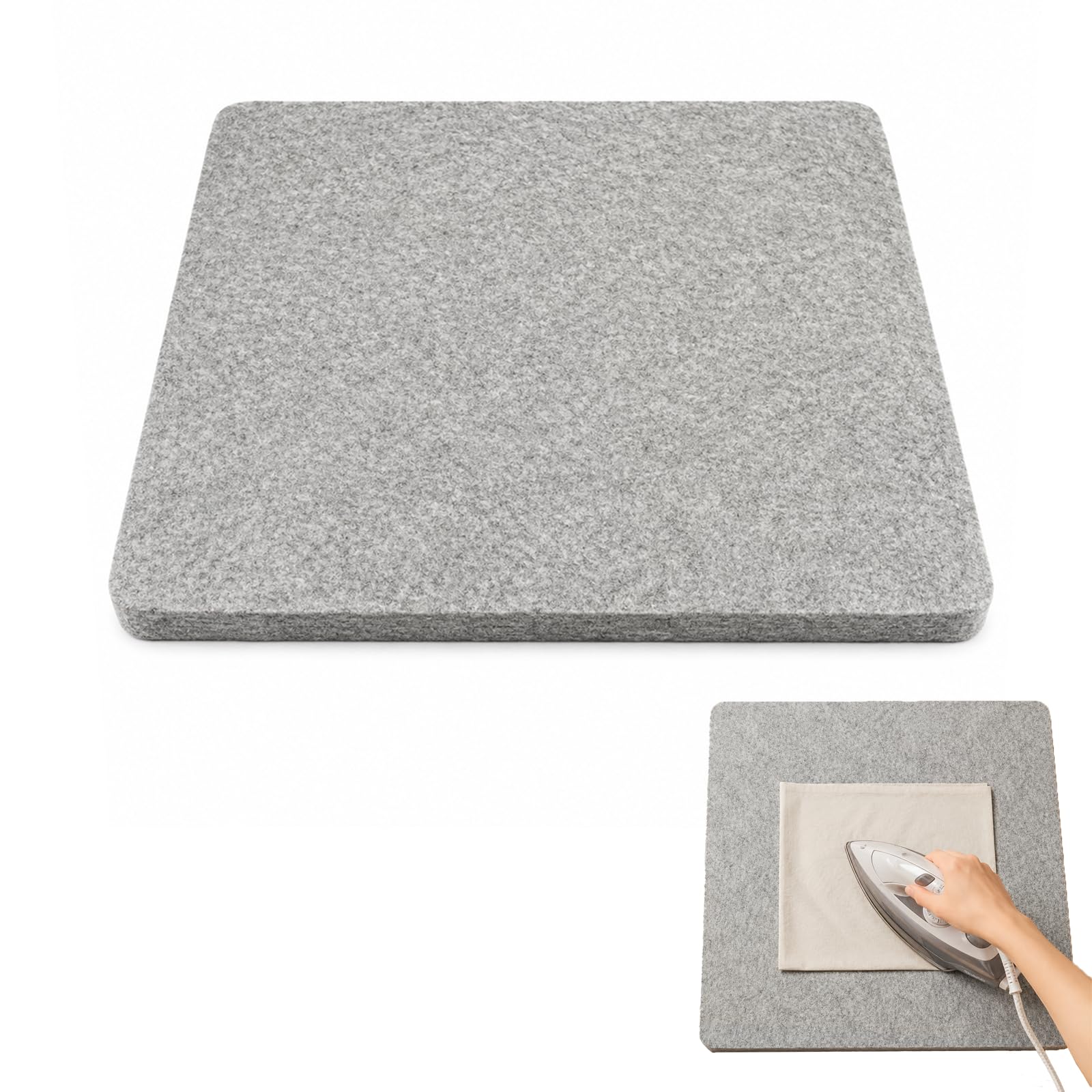 10x10in Wool Pressing Mat Ironing Mat for Sewing Craft Wool Ironing Board Padding with Sewing Accessories Portable Felt Press Pad for Quilting Embroidery Patchwork Projects