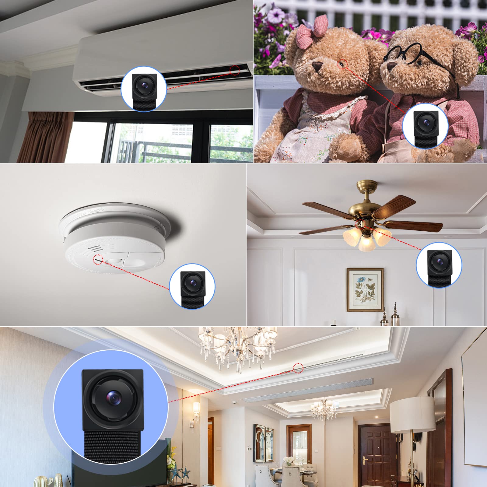 Cámara Espía WiFi, Mini Camara Oculta 5G, Inalambrica Camaras Espias Ocultas 1080P HD Larga Duracion con Detección De Movimiento Vigilancia, Sin Visión Nocturna