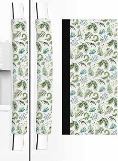 Sage Green Leaf Refrigerator Door Handle Covers Set of 2, Vintage Botanical Ferns Country Plant Kitchen Appliance Covers Handle Decor Protector for Ovens Dishwashers Microwave Ornaments