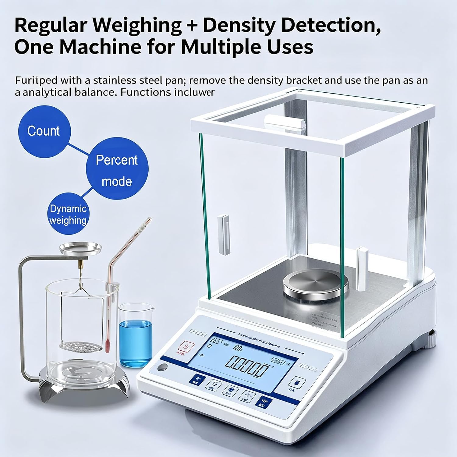 Balance Analytique De Laboratoire, Balance Numérique De Haute Précision 200 G X 0,0001 G, avec Pare-Brise Et Interface Rs232, Étalonnage Externe, Capteur Haute Sensibilité, pour La Recherche