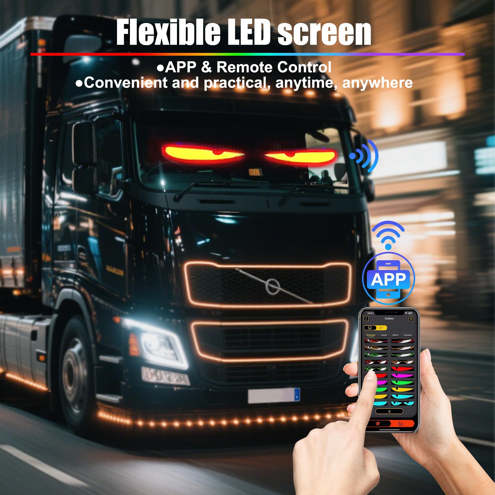 Devil Eyes Light LED oczy, wyświetlacz LED, programowalne sterowanie za pomocą aplikacji i pilotem zdalnego sterowania, do inteligentnej aplikacji