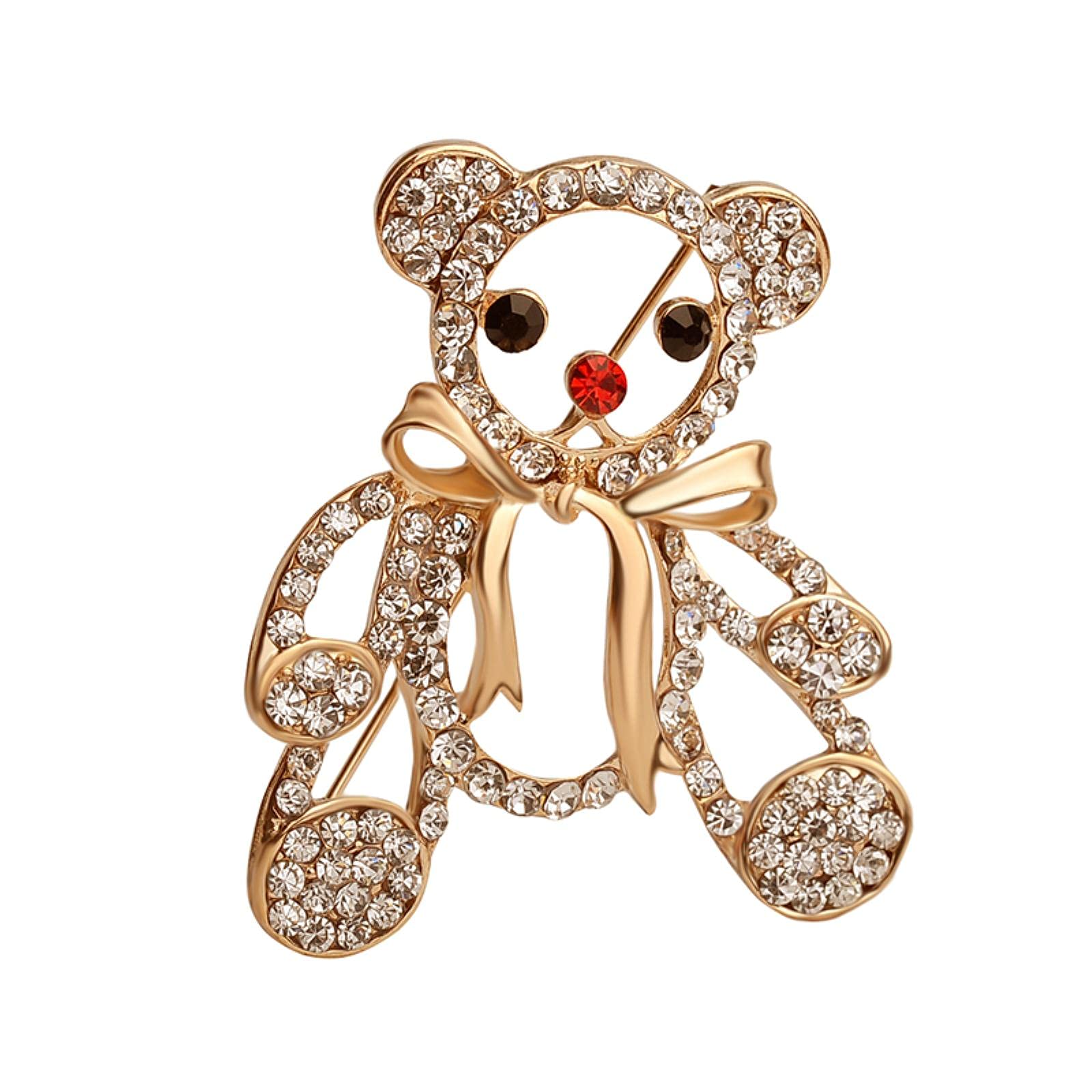 hcma Cute Teddy bear bridal enamel brooch