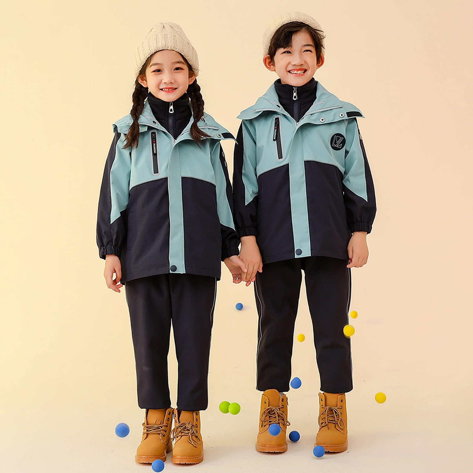 Little Child Big Kids Niños y niñas Conjunto de dos piezas de impermeabilización de manga larga y ropa de esquí a de nieve Rashers Chaleco Rojo Niño Vestir