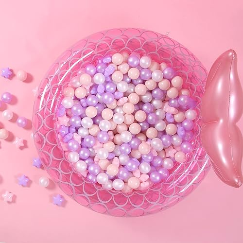 Miniatura 7 de GOGOSO Pelotas de hoyo de estrellas rosas y moradas para niñas y niños pequeños para casa de juegos, piscina para bebés, centros de diversión