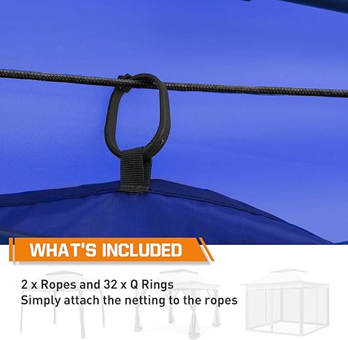 Miniatura 5 de COOS BAY Mosquitera de repuesto con cremalleras, panel de pared de malla para carpa de 10 x 10 pies, azul (solo 4 paredes laterales, marco y parte