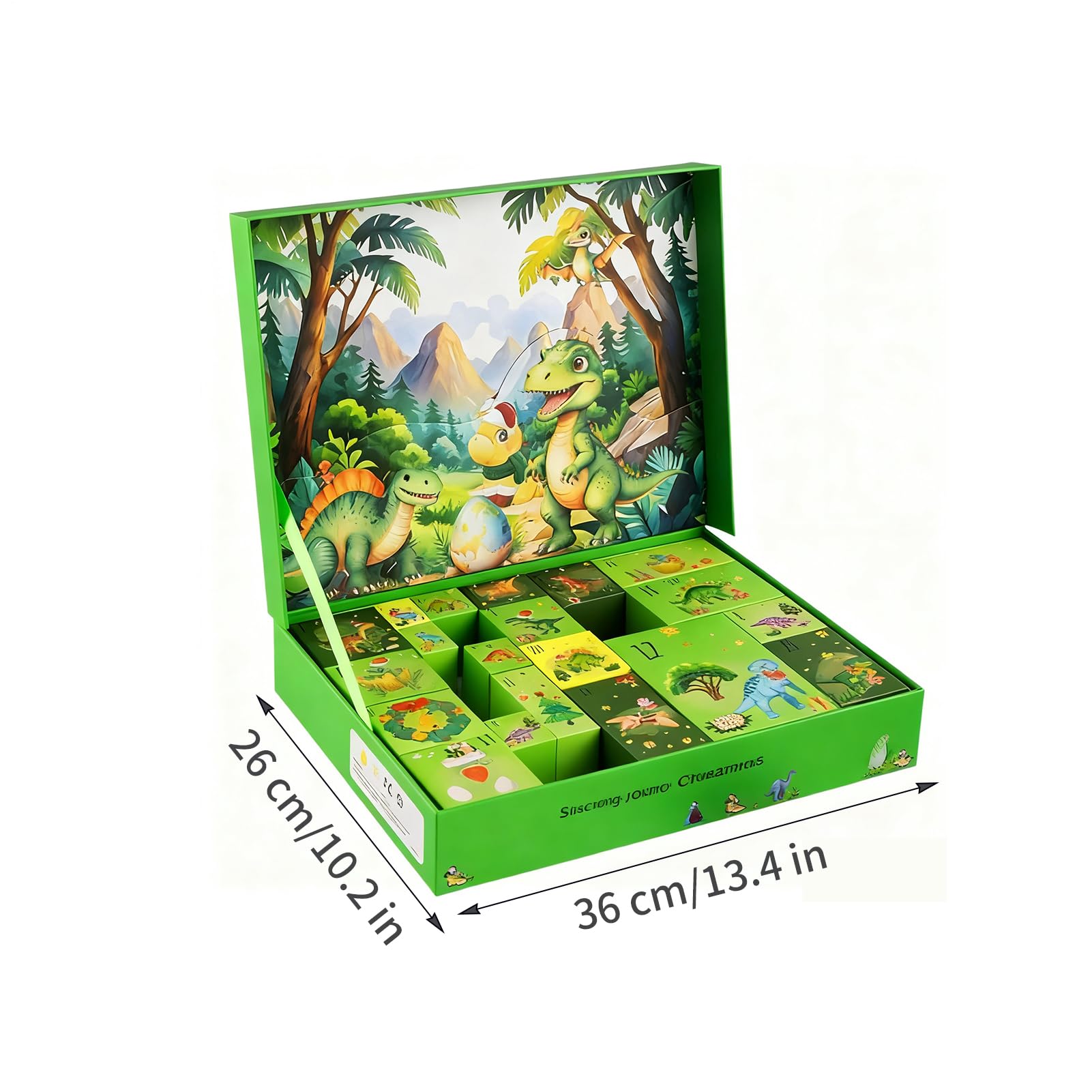 Dinosaurier Weihnachten 2025 Adventskalender 24 Tage Figuren Spielzeug | Kinder Auto Spielzeug Countdown Kalender für Kinder Sammler Wohnzimmer Schlafzimmer Studierzimmer Partygastgeschenk Winterf