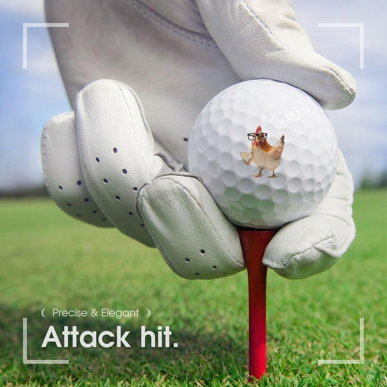 Chicken Drink Champagne Funny Practice Golf Balls Limited Flight Training Ball for Backyard Indoor Outdoor