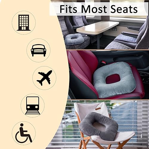 Miniatura 10 de Almohada de dona para alivio del dolor de coxis, almohadilla de alivio del dolor de ciática para hemorroides, embarazo, recuperación de próstata y