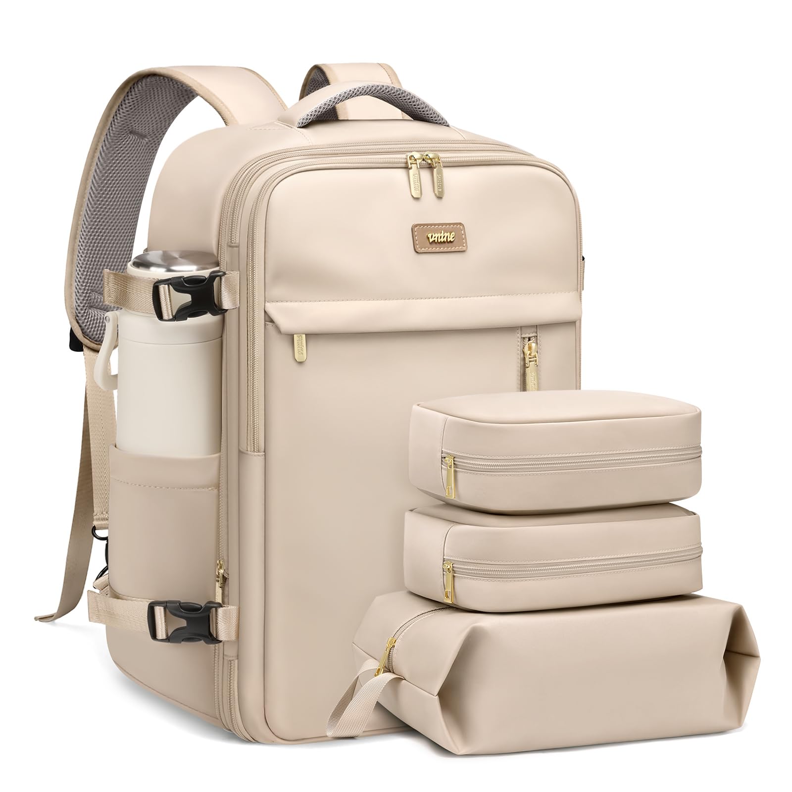 VNINE Handgepäck Rucksack Damen, 30L erweiterbarer Reiseruck