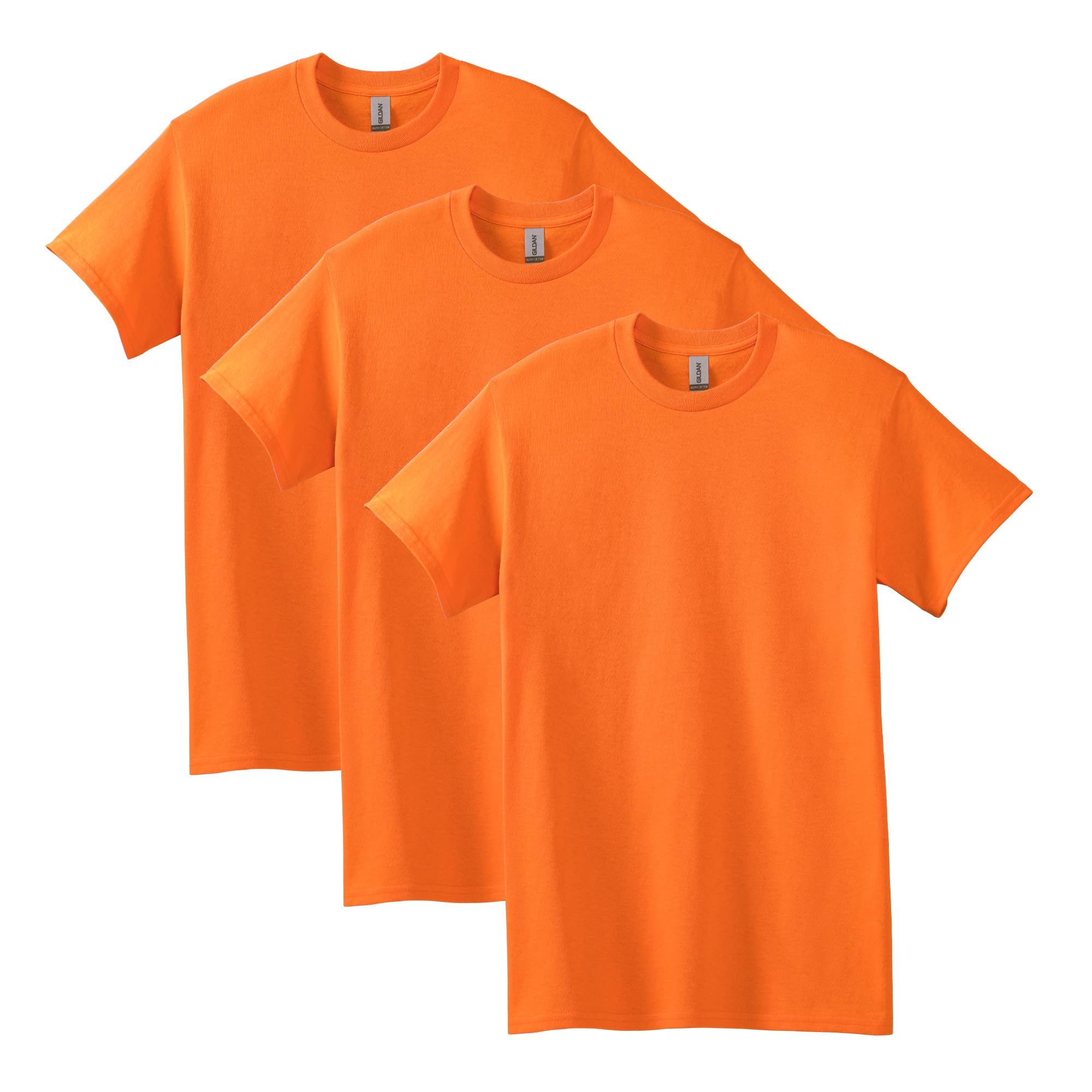 Gildan Heavy Cotton T-Shirt, Style G5000, Multipack, Safety Orange (Pack of 3), L