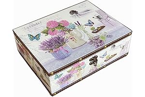 Amedoo Vintage Wooden Decorative Storage Box with Ample Memory Capacity
