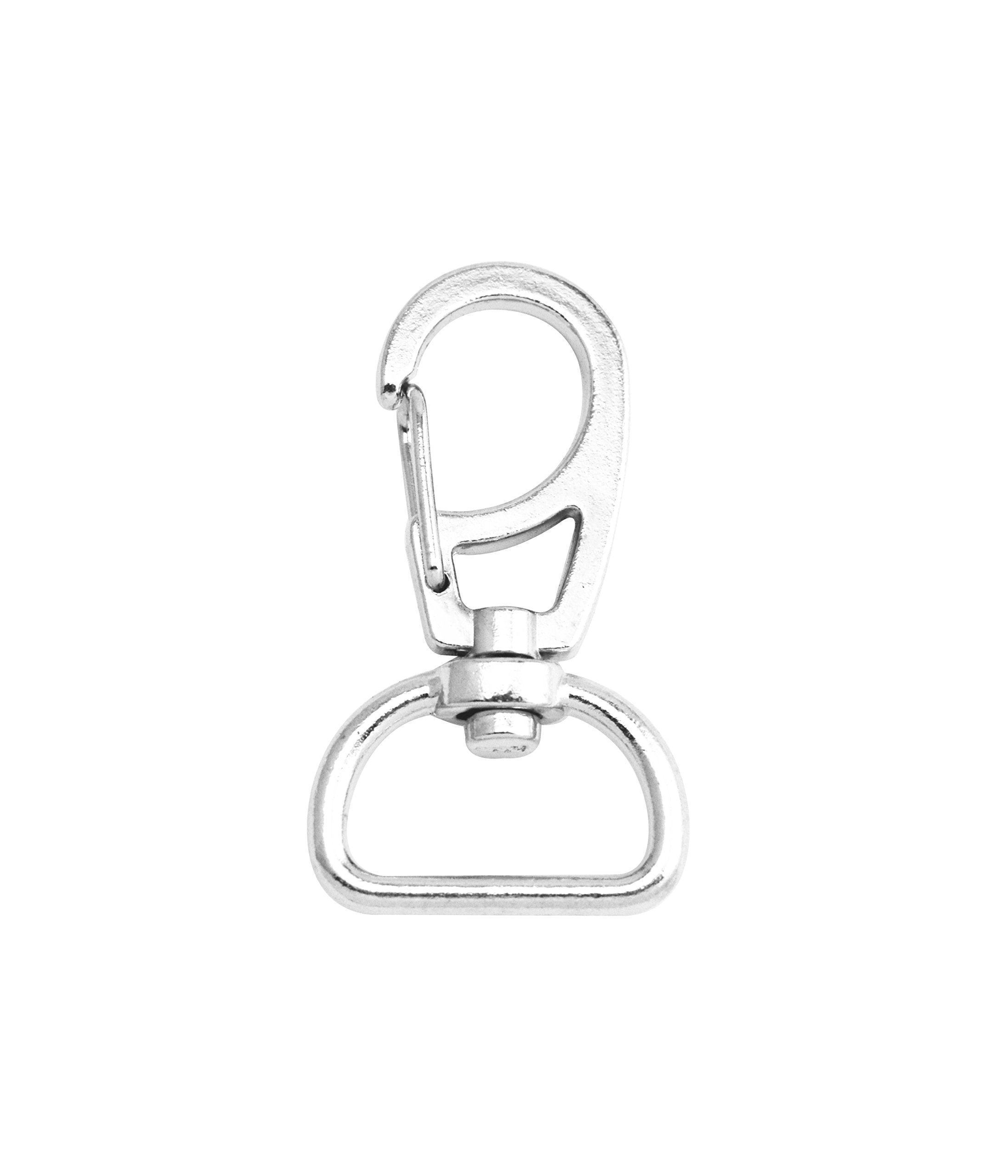 Wuuycoky Silvery 0.3" Inner Diameter D Ring Medium Spring Buckle Lobster Clasps Swivel Snap Hooks Pack of 10