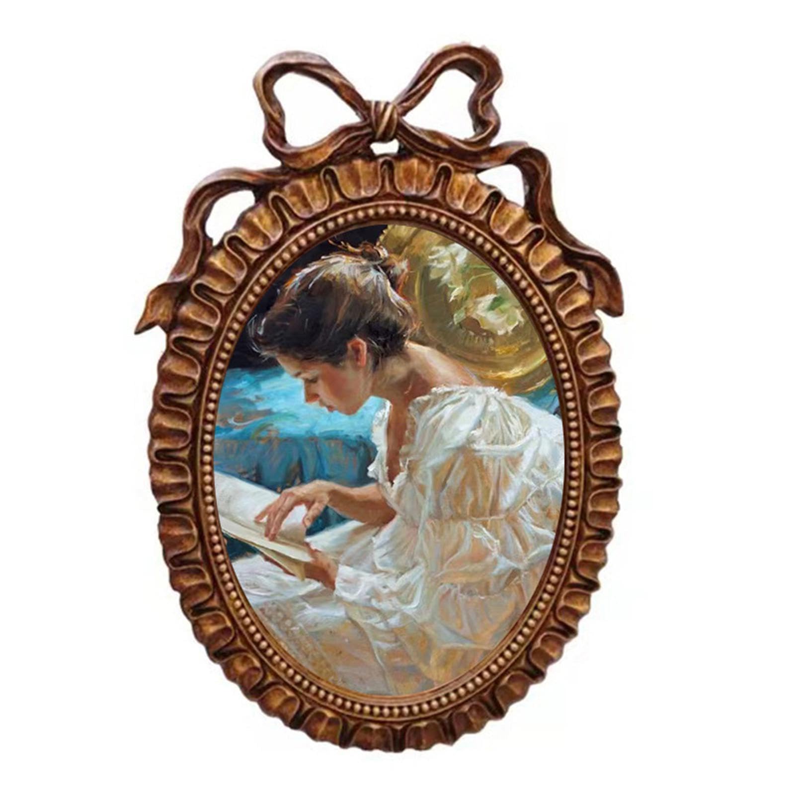 ALCXAZS Decorative Frame Displays Photographs While Enhancing Any Room Decor Wall Mounted Baroque Photo Holder Table Ornament Office Retro Photo Frame Gold